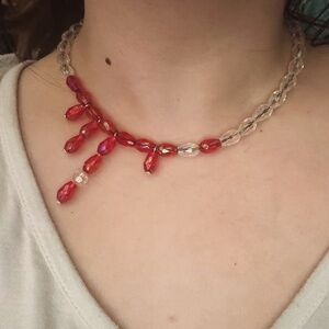 Hand made stretchy blood drip necklace